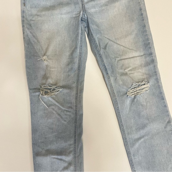 Old Navy the Power Jean The Perfect Straight Ankle Jeans Light Denim Raw Hem 6 - Picture 4 of 8